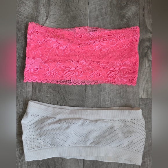 Zenana Outfitters Pink and White Bandeau Bras - Picture 4 of 4